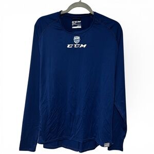 Utica Comets Hockey Compression Fitted Long Sleeve Shirt Men’s Large CCM Blue